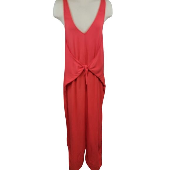 Mara Hoffman Swim Jumpsuit Small Orange Wide Leg Tie Front V-neck Beachy - Picture 1 of 8